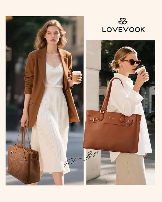 LOVEVOOK Laptop Tote Bag for Women Work, Teacher Tote Bag - Image 2