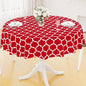 Smiry Round Plastic Table Cloth, Waterproof Vinyl Tablecloth with Flannel Backing for Round Tables, Wipeable Spillproof Tablecloths for Dining, Camping, Indoor and Outdoor (60" Round, Red)