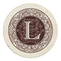Thirstystone Monogram Round Natural Sandstone Coaster 4 Pack | 4" Diameter by Thirstystone