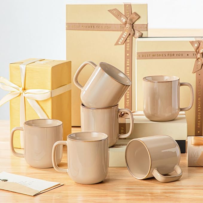vancasso 16 oz Coffee Mugs Set of 6, Large Ceramic Mug - Image 7