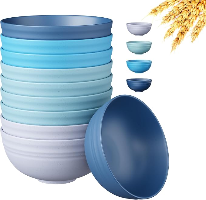 Quatish 10 PCS Unbreakable Cereal Bowls, Dishwasher & Microwave Safe Wheat by Quatish