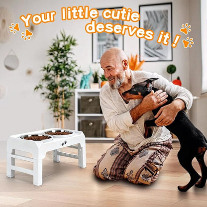 COMESOON Elevated Dog Bowls, 4 Height Adjustable Raised Bowl Stand - Image 7