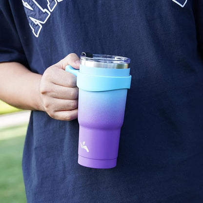 Konokyo 20 oz Tumbler with Handle and Straw, Insulated Travel Mug | Lavender; - Image 7