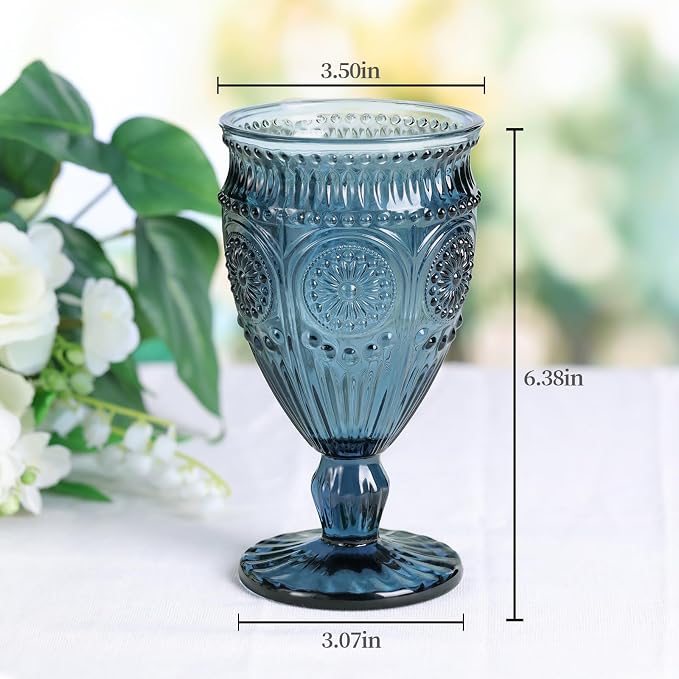 Darlion Goblets, Goblet Glasses, 12oz Water Goblets, Food Grade Glass, - Image 2