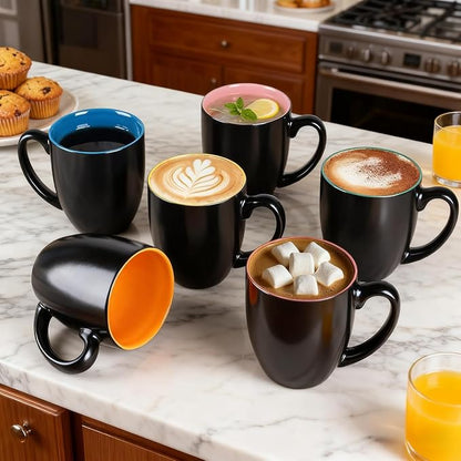 GBhome 16 oz Coffee Mugs Set of 6, Ceramic Coffee Cups- Multi-Color - Image 8