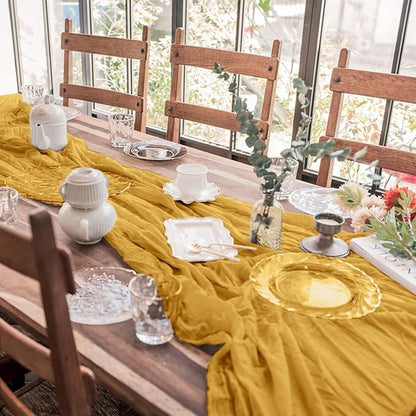 2 Pack Cheesecloth Table Runner 10Ft Christmas Gauze Boho Table Runners - Image 6