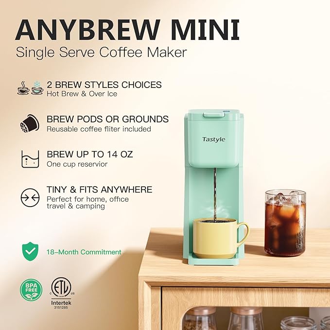 Tastyle Mini Single Serve Hot and Iced Coffee Maker - Image 2