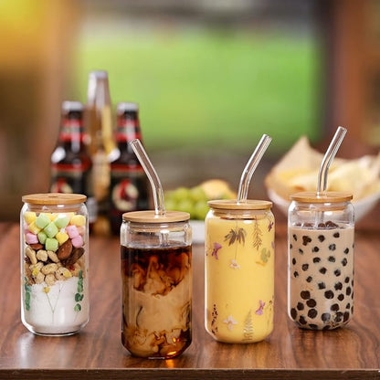 NETANY 1 Pack Glass Cups with Bamboo Lids and Straws 16 oz, Gifts - Image 4