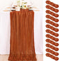 12 Pack Cheesecloth Terracotta Table Runner 10ft Rustic Gauze Decor | by MLMC