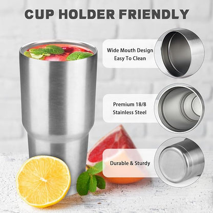 30 oz Tumbler with Lids and Straws, Stainless Steel Insulated Coffee Tumbler - Image 3