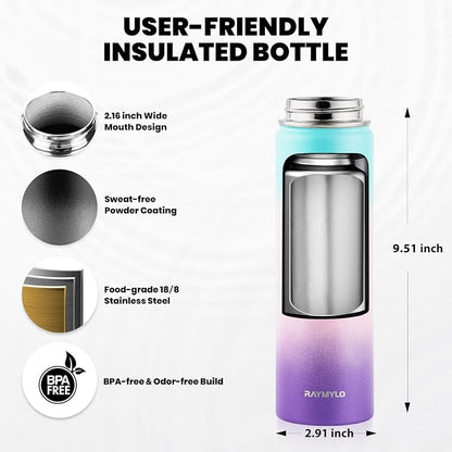 RAYMYLO Insulated Water Bottle 20 oz, Triple Wall Vacuum Stainless Steel | - Image 5