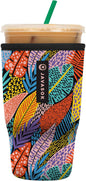 Sok It JavaSok Iced Coffee & Cold Soda Insulated Neoprene Cup Sleeve (Feathered Foliage, Large: 30-32oz)