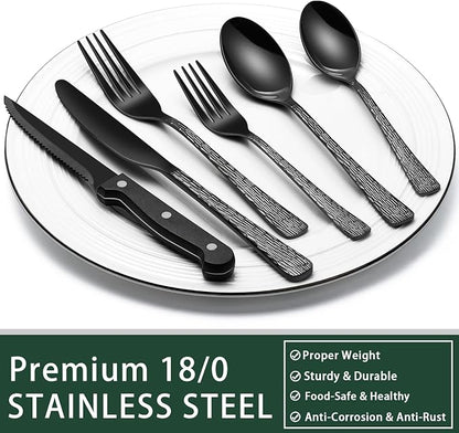EWFEN 24-Piece Black Silverware Set - Image 5