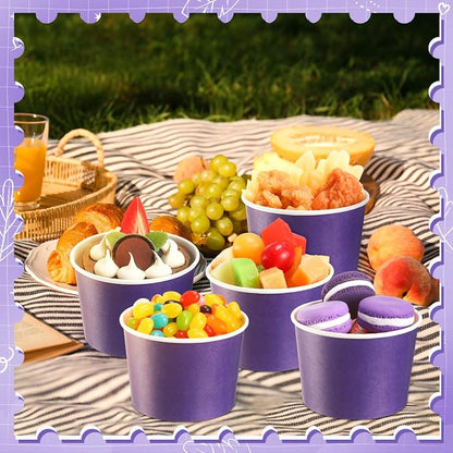 Jingmore Paper Ice Cream Cups 9oz Colored Disposable Dessert Bowls - Image 6