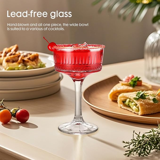 4Pcs Coupe Glasses, 10oz Crystal Martini Glasses - Image 4