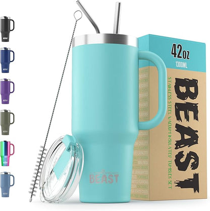 Beast 42 oz Tumbler with Handle Stainless Steel Vacuum Insulated Coffee Ice Cup by GreensSteel