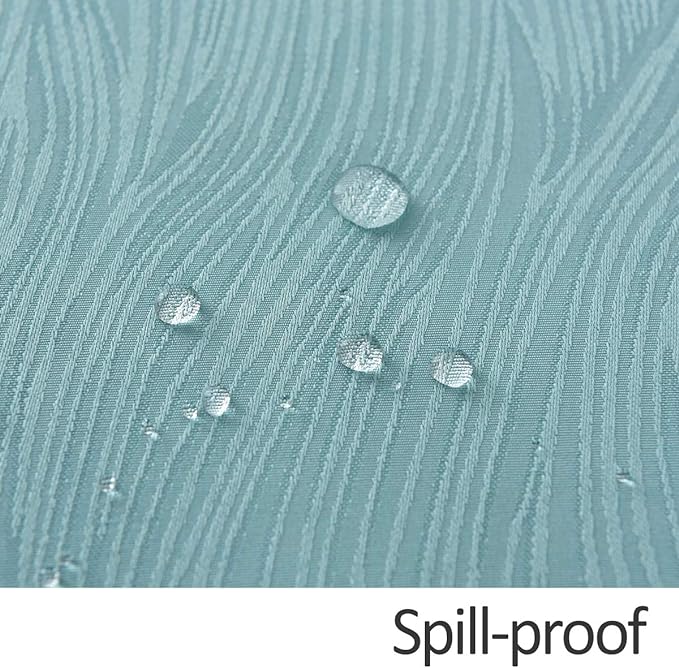 maxmill Jacquard Table Cloth Swirl Pattern Spillproof Wrinkle Resistant Water Proof Heavy Weight Soft Tablecloth for Kitchen Dinning Tabletop Outdoor Picnic Rectangle 52 x 70 Inch Turquoise