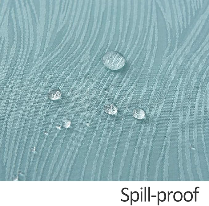 maxmill Jacquard Tablecloth Swirl Design Spillproof Wrinkle Free Water Resistant Heavy Weight Soft Table Cloth Decorative Fabric Table Cover for Outdoor and Indoor Oblong 60 x 120 Inch Turquoise