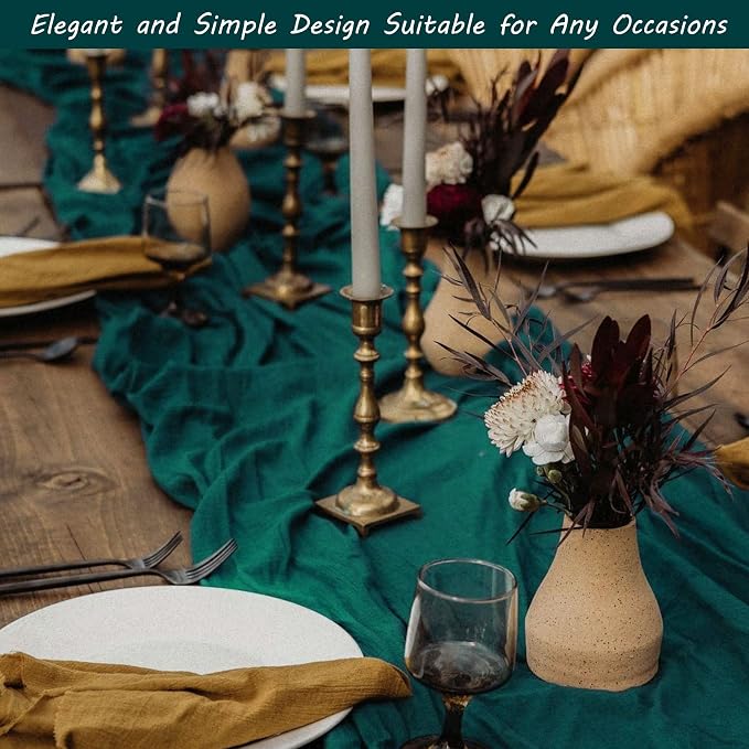 12 Pack 10Ft Cheesecloth Table Runner 35x120 Inch Boho Gauze Table Runner - Image 7