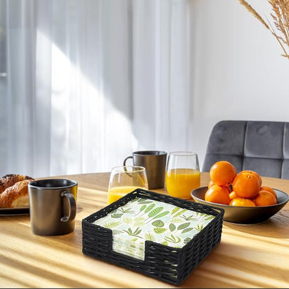 2 Pack Square Napkin Holder Rattan Napkin Holders - Image 4