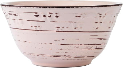 Pfaltzgraff Pink Trellis 12-Piece Dinnerware Set, Stoneware Plates and Bowls - Image 8