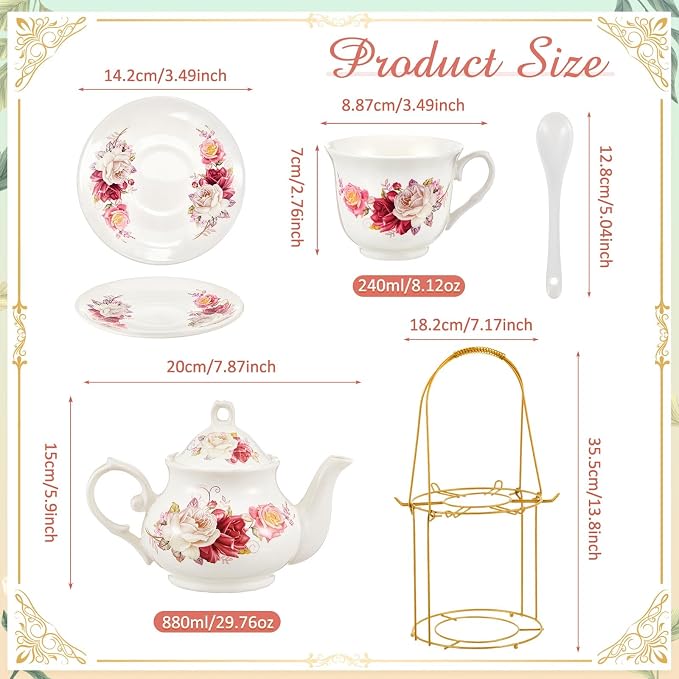 Zhehao 20 Pcs Porcelain Tea Set - Image 2