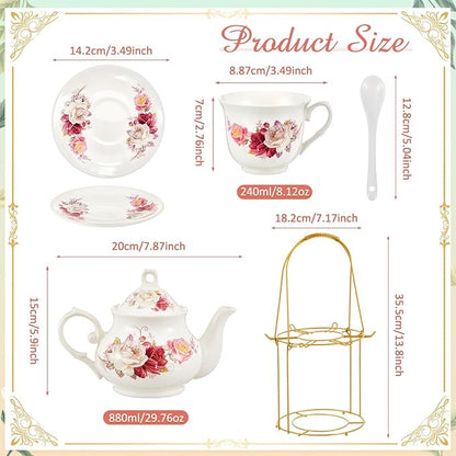 Zhehao 20 Pcs Porcelain Tea Set - Image 2