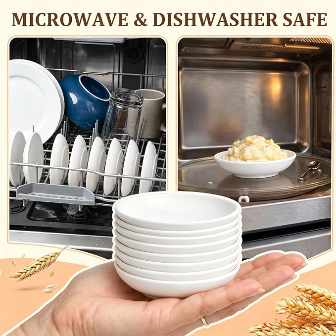 PYRMONT Wheat Straw Dip Bowls 2 OZ Dipping Sauce Bowls Set of 8 Unbreakable - Image 7