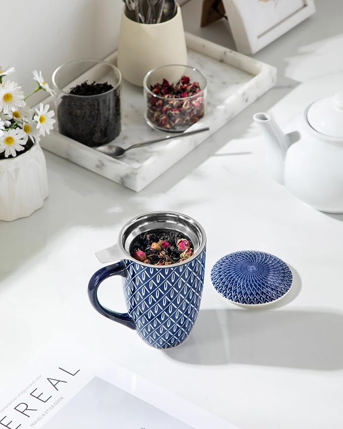 vancasso SELENE Porcelain Tea Mug, 18 oz Porcelain Tea Cup - Image 8