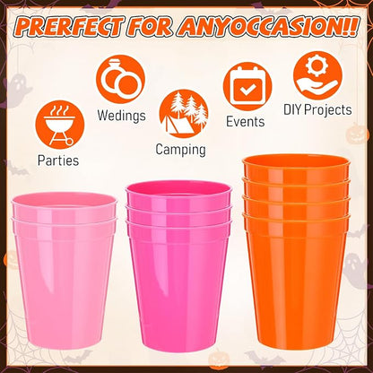 Yungyan 100 Pack 16 oz Stadium Cups Reusable Plastic Cups Blank Drink Stadium - Image 4