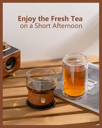ZENS Glass Infuser Teapot, One Touch Tea Maker - Image 4