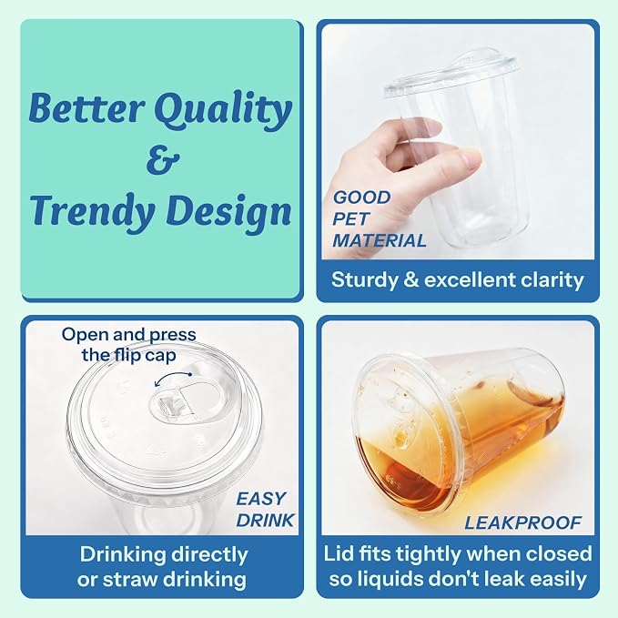 Homestockplus 15 oz Clear Plastic Cups - Image 4