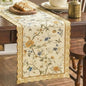 HunnmingRe Chinoiserie Table Runner Light Brown White Floral Table Runner by HunnmingRe