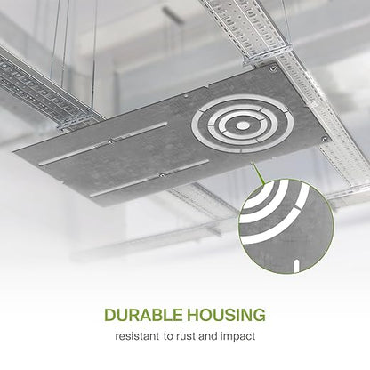ASD 18 Inch New Construction Mounting Plate with Asymmetric Round Hole - 3/4/6 Inch Flat Steel Rough in Wafer Light Bracket, Shallow LED Recessed Lighting Housing, 6 Pack