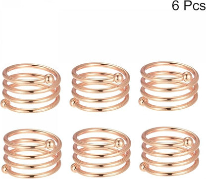 uxcell Metal Napkin Rings Set of 6, Spiral Napkin Ring Holder Buckle - Image 4