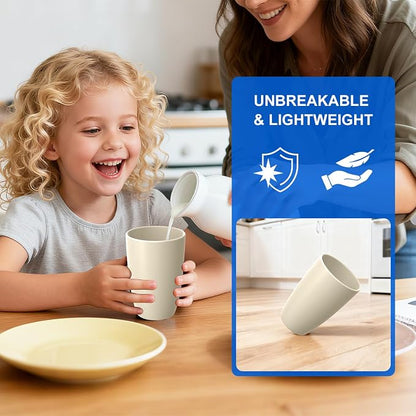 Wheat Straw Unbreakable Cups, Large Cups 20 OZ Set of 6, Alternative to Plastic - Image 7