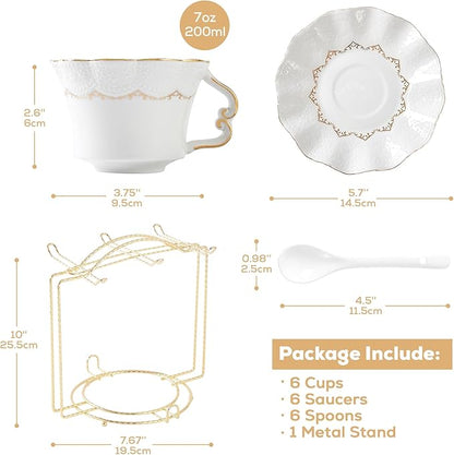 DUJUST Tea Cups and Saucers - Image 5