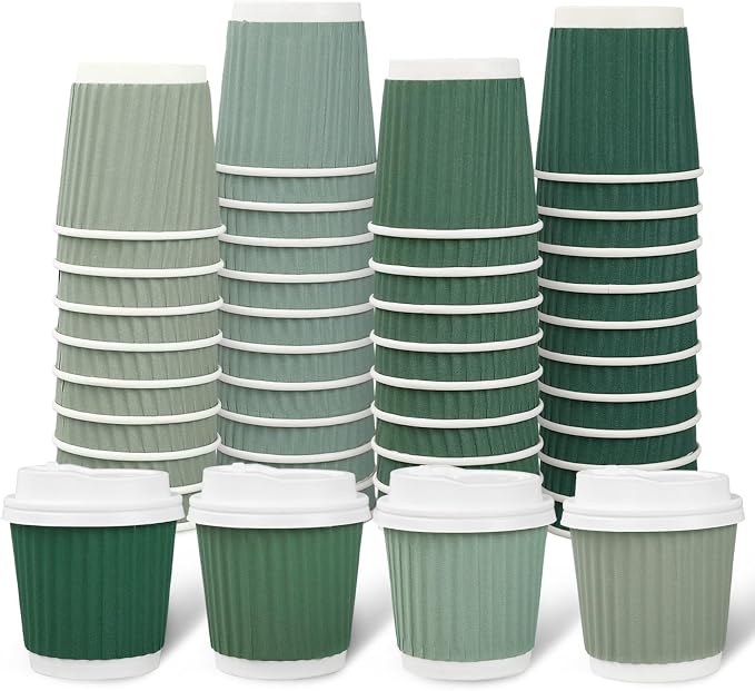 Whaline 100 Pcs Sage Green Disposable Espresso Cups by Whaline