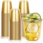 KesaPlan 50Pcs 12oz Gold Plastic Party Cups, Disposable Wine Cocktail Cups | by KesaPlan