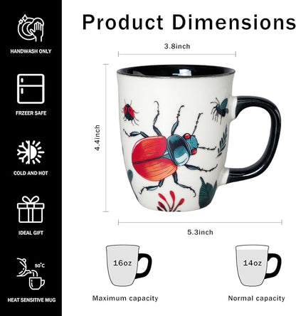 16 oz Beetle Coffee Mug, Color Changing Cup | Ceramic Mug - Image 2