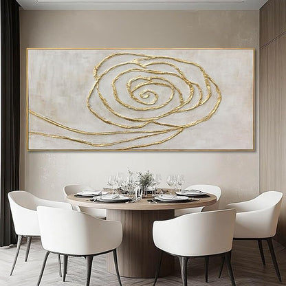 XIANSHOU Minimalist Wall Art Gold Line Wall Decor Vintage Poster 32"x70" Decorative Pictures for Dining Room Area Artwork for Office