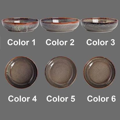 30oz Ceramic bowls set of 4-8" serving bowls for Kitchen,Pasta,Salad-Dishwasher & Microwave Safe Perfect for Housewarming, Thanksgiving, Christmas-Caramel Brown