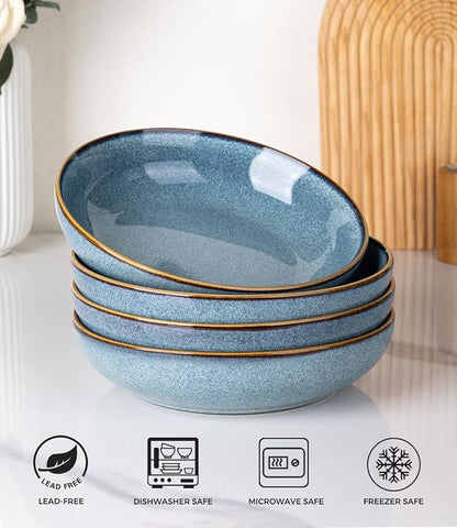 AmorArc 8.5'' Large Ceramic Pasta Bowls, 36oz Stoneware Pasta Serving Bowls Set - Image 7