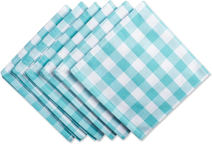 DII Checkered Tabletop Collection 100% Cotton, Machine Washable, Napkin Set by DII