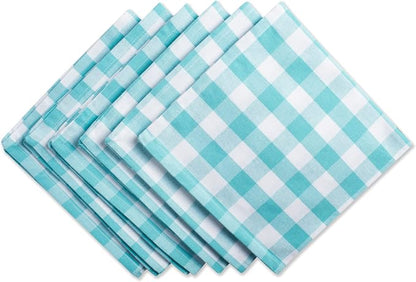 DII Checkered Tabletop Collection 100% Cotton, Machine Washable, Napkin Set by DII