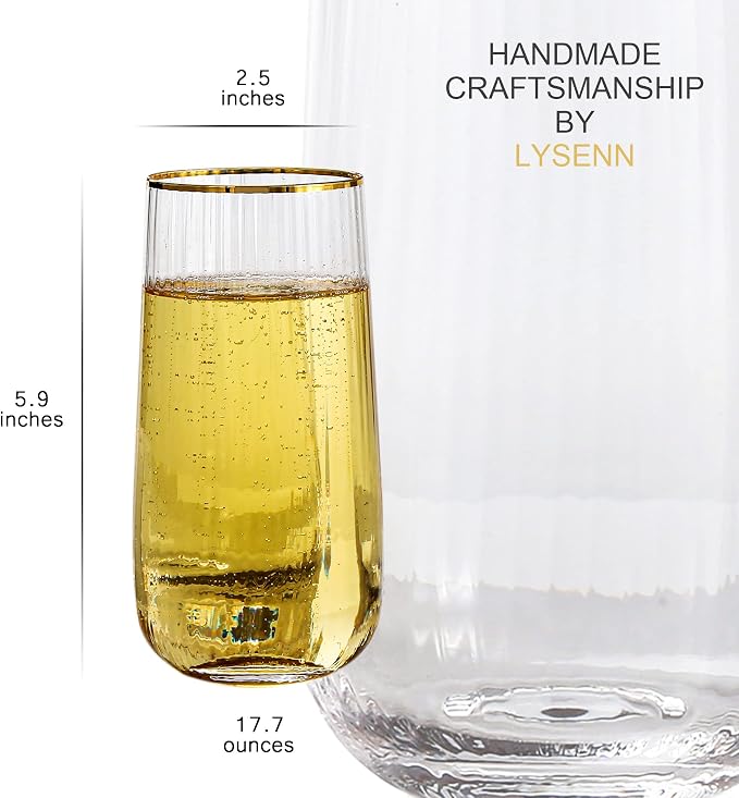 Lysenn Stemless Wine Glasses Set of 4 - Image 7
