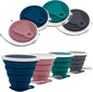 Litoexpe 4 Pack Silica gel Collapsible Travel Cup 270ml | Dark Gray & Pink & by PRATICALPRODUCTS
