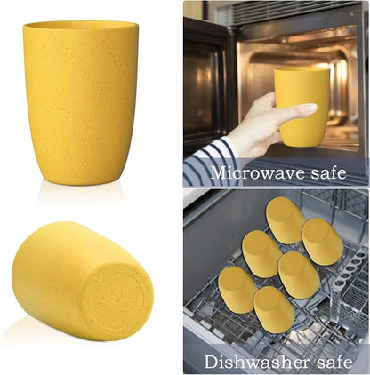 Homienly 8pcs Wheat Straw Fiber Cups, 20 Oz Reusable Drinking Cups, Unbreakable - Image 6