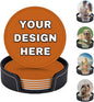Customized Coasters for Drinks Leather Drink Coaster by YHPHRTA