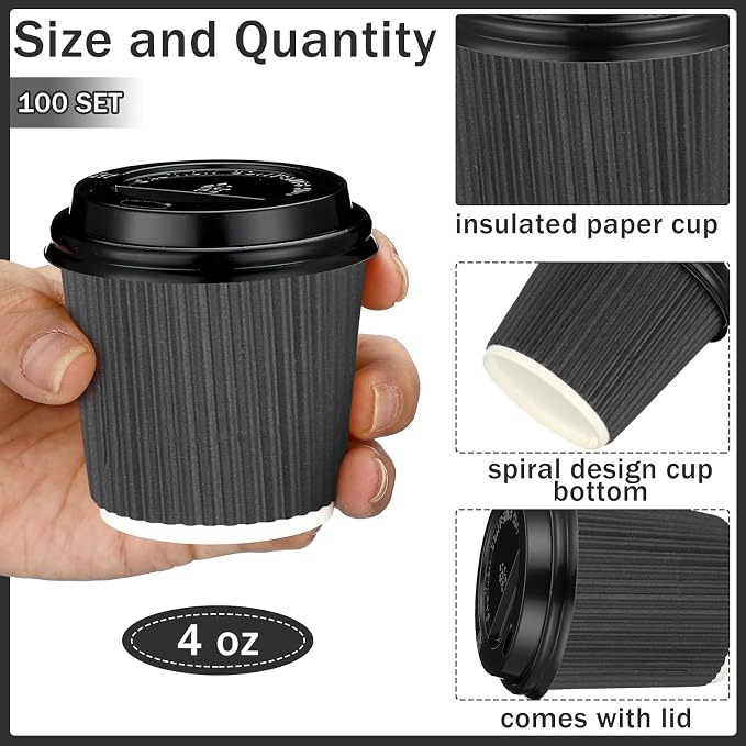 Uiifan 100 Set 4oz Disposable Espresso Cups - Image 2